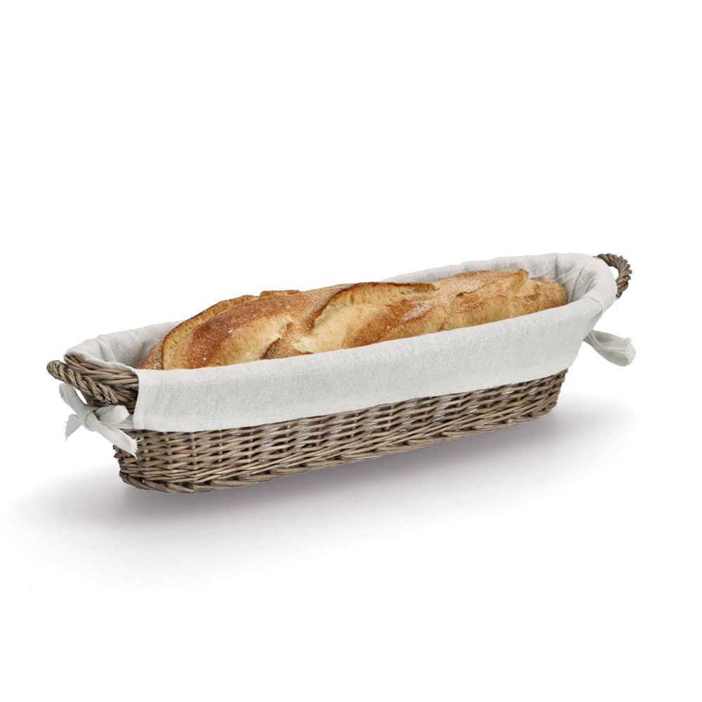 Zeller 14175 Panier à baguettes avec sac en osier et toile