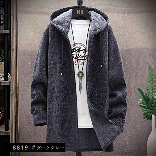 Bormran ロング ジップアップ パーカー 裏起毛 フード付き