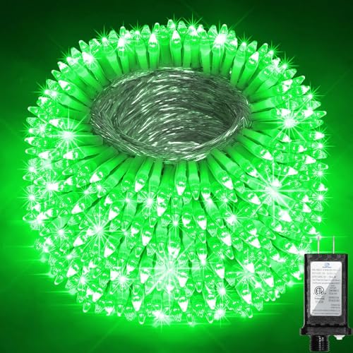 1500 LED 502FT Christmas String Lights Outdoor, Christmas Light with 8 Lighting Modes& Timer & Memory, Plug in Outdoor Waterproof Clear Wire Twinkle Light for for Xmas Yard Tree Party Decor Green