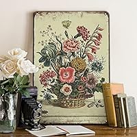 Shabbyic romantico cottage vittoriano rose rosa uccello retrò alluminio per caffè decorazione vintage poster decorazione artistica da parete poster in metallo 20 x 30 cm