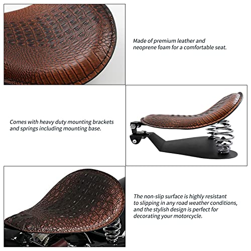 Image of DREAMIZER Motorcycle Seat Cushion Driver Solo Seats with Spring Bracket PU Leather Compatible with Harley Honda Yamaha Kawasaki Sportster Iron 883 1200 Chopper Bobber Cafe Racer
