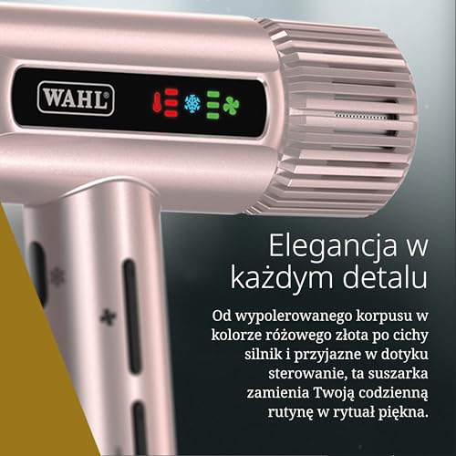 Wahl Vanquish - profesjonalna suszarka do włosów - szybkie suszenie - z magnetycznymi dyszami i dyfuzorem - Różowe złoto