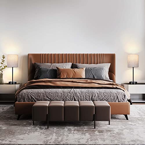 Wihtu 3 Color Temperature Table Lamps For Bedrooms Set Of 2, Bedside Lamp With Usb And Outlet, Modern Small Nightstand Lamps With Chain Switch, Gray Desk Lamp For Living Room, Two Bulbs Included #TOP7