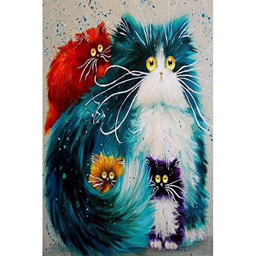 WACYDSD Puzzle Adulte 1000 Pièces Puzzle 3D Kits De Bricolage Chat Blanc Photos Abstrait Mur Coloré Animaux Décor À La Maison Cover