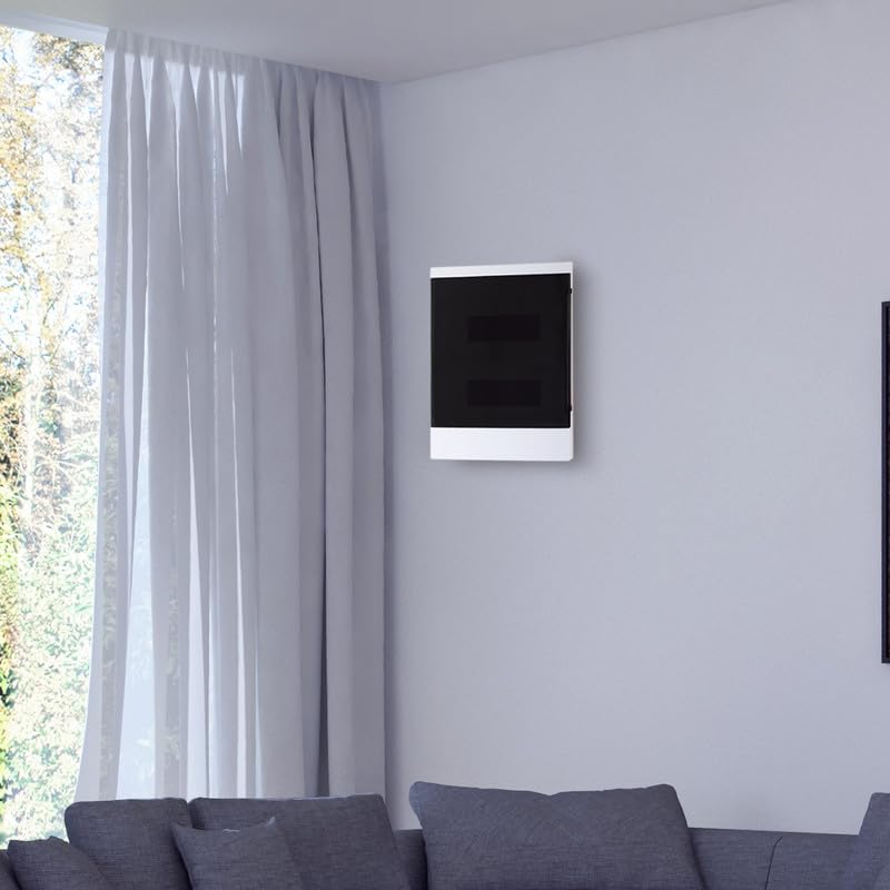 LION Electric Armario de 2 filas, caja de fusibles de 24 módulos, color blanco, para interruptor de instalación eléctrica IP40, sin halógenos, caja de distribución con carril de protección, PE/N,