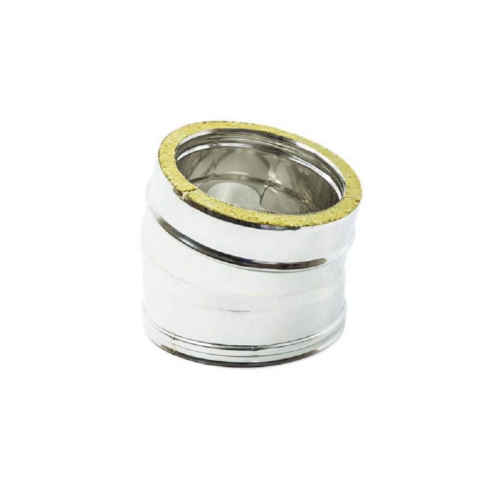 Gomito a 15° per canna fumaria in acciaio inox doppia parete (DN 150-200)