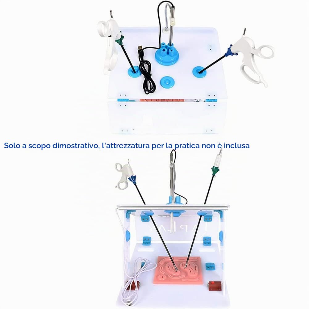 ERCTOO Trainer Laparoscopico, Addestramento Medico, per L'uso Corsi Formazione per Studenti Medicina, 10 Moduli Formazione, per Allenamento Sussidi Didattici per L'insegnamento E La Formazione
