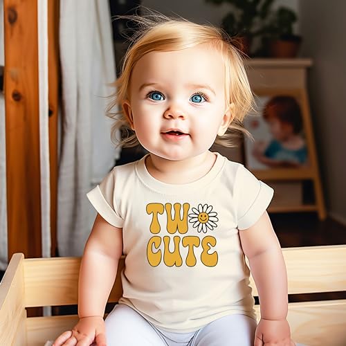 Two Cute Daisy Birthday Shirt for Baby and Toddler Girls for Birthday Party Gift Outfit3