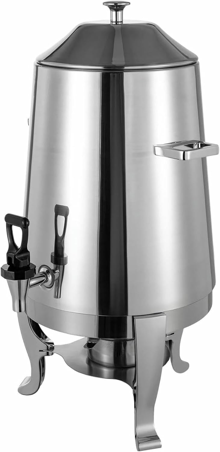 Hot Beverage Dispenser Stainless Steel Coffee Urn Chafer Hot Drinks Dispenser for Milk Coffee Tea Water Juice Parties Event Buffet Catering(Gold)
