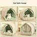 Yinghesheng Hundehöhle Hundehütte Indoor mit Rahmen, Zusammenklappbare Hundezelt, Hundehöhle Kuschelhöhle Katzenbett Hundebett Kleine Hunde,56x51x51cm