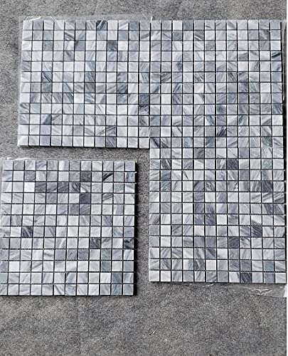Stone Center Online Bardiglio Gray Marble 1x1 Square Mosaic Tile Honed Kitchen Bath Wall Floor Backsplash Shower (1 Sheet) - Thumbnail 5