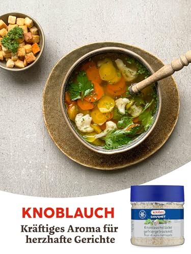 Kotanyi Gourmet Knoblauchstücke gefriergetrocknet | wie erntefrisch, würzig-intensiv, scharf, 400 ml