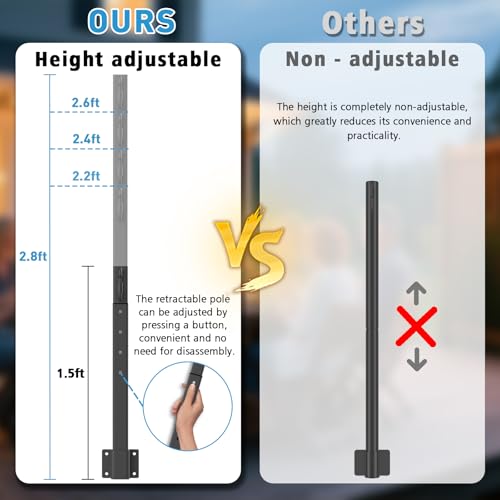 AILBTON 4 Pack Suspension Outdoor String Light Poles for Outside String Lights Hanging,with Clip and Holder,Light Post Mounting Stand for Patio Fence Wall Garden Backyard Deck - Thumbnail 7