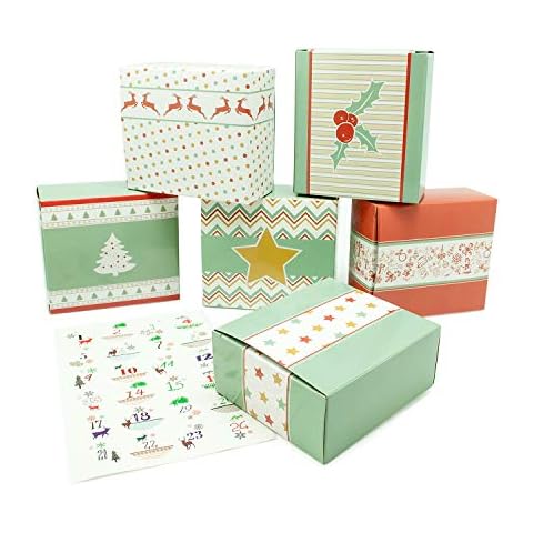 pajoma DIY advent calendar, 1 x 24 boxes to fill, includes number stickers Cover
