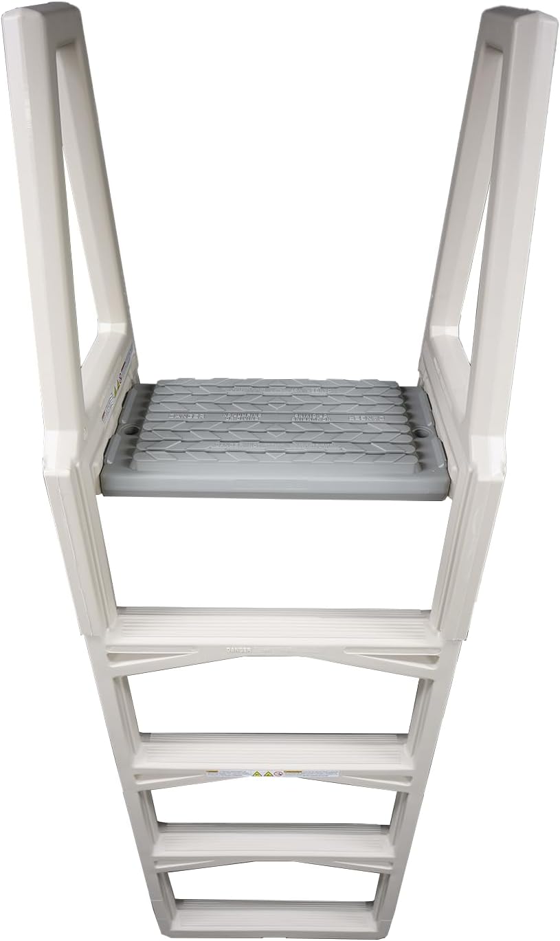 Confer Plastics 635-52X Sturdy Above Ground in-Pool Swimming Pool Ladder for Decks Adjustable from 46"-56"