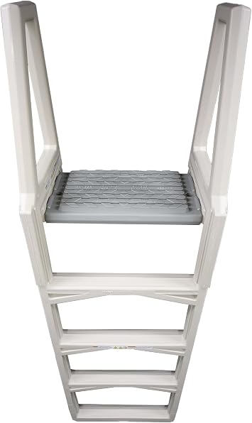 Confer Plastics 635-52X Sturdy Above Ground in-Pool Swimming Pool Ladder for Decks Adjustable from 46-56