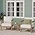 Ziraukon 3-Piece Patio Furniture Set, Acacia Wood Outdoor Furniture Conversation Seat with Table, Outdoor Patio Table and Chairs with Cushions for Balcony, Porch, Backyard, Garden, Beige Cushion
