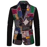 AOWOFS Men's Casual Button Slim Fit Blazer Ethnic Style Party Fashion Dress Suit Jacket