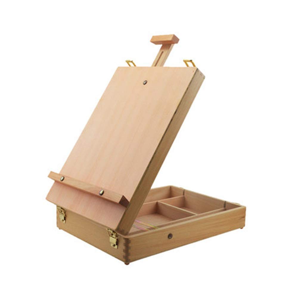 NGDFGR Easel Easel Desktop Easel Adjustable Table Sketchbox Easel,Portableen Desktop Storage Case-Store Art Paint,Markers,Sketch Pad,