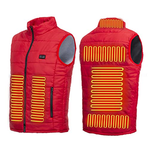 KMYX Heated Vest Jacket for Men and Women, Outerwear Gilets 9 Heated Zones USB Stand Collar Sleeveless Jacket Coats, Outdoor Heated Clothing Ski Fishing Hiking Sports