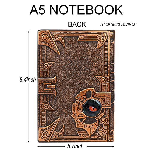 3D Dragon DND Journal Writing Notebook, Fantasy D&D Leather Journal Book for Dungeons and Dragons Gifts Nerdy DM & Players RPG Lovers Accessories, 200 Pages A5 Travel Notepad for Men or Women by Wunhunew - Image 2
