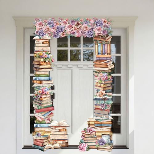 Mindsoft Book Themed Party Porch Banner Reading Themed Door Hanging Decoration Book Club Photo Banner Props Background for Birthday Baby Shower Library Bookworm Party Photo Booth Props Supplies