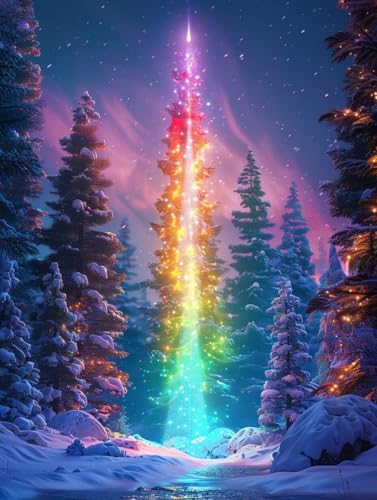 Diamond Painting Noël 60x90cm : Kit Grand Format Arbre Festif 5D DIY S2-449