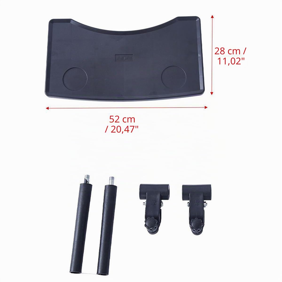 Rollstuhl Tablett Tisch mit Getränkehalter Abnehmbarer ABS-Kunststoff-Rollstuhl-Schoßtablett Abnehmbares Portable Universal Tray Schreibtisch für ältere Leseruhe (1 STK)