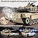 Supdex 1/18 M1A2 Abrams RC Tank, 2.4G Remote Control Tank That Shoot BBS with Smoke, Sound and Lights, 165ft Remote Control Army Model Toy, Military All-Terrain Vehicle for Kids & Adults