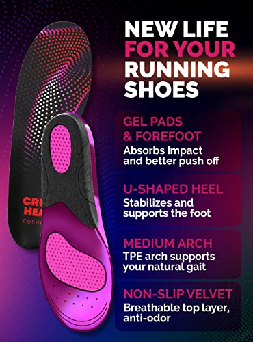 Image of CRUVHEAL Sport Running Insoles Men - Shock Absorbing Athletic Inserts, XS