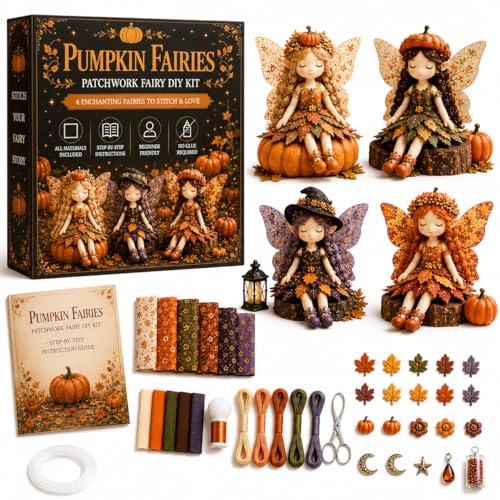Cadeau créatif fait à la main pour filles : kit de patchwork de fées et poupées d'elfes