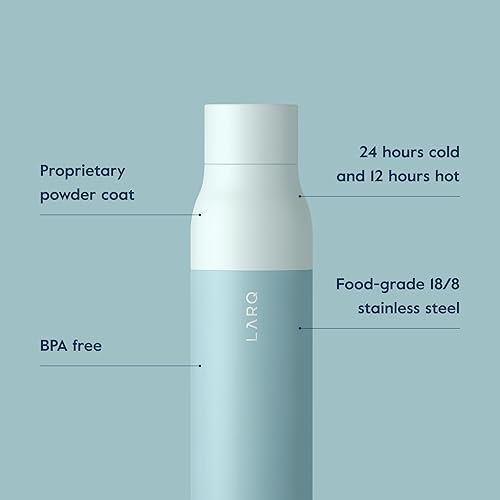 Miniatura 3 de LARQ Botella aislada botella de agua de acero inoxidable con aislamiento al vacío botella termo 25 onzas menta costera