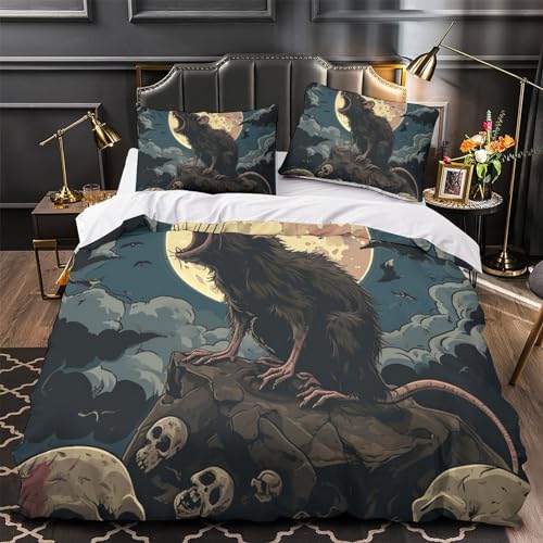 Parure de lit souris 3D microfibre anti-plis avec fermeture éclair - 4