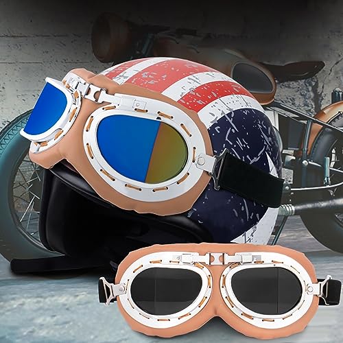 Image of Peicees Vintage Helmet Goggles Motorcycle Goggles Bike Motorcross Pilot Goggle