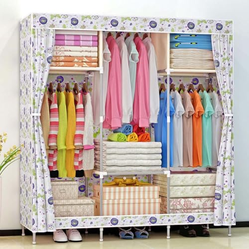Armoire en tissu portable 105cm avec penderie pour chambre