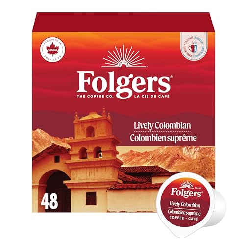 Folgers Lively Colombian One Cup Coffee Pods, 48 Count (Pack of 1)
