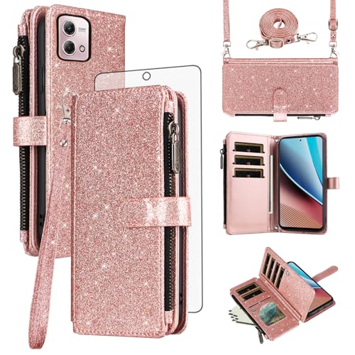 Coque Moto G Stylus 4G 2023 élégante Asuwish SFC30 Or Rose idéale pour le bureau et les sorties