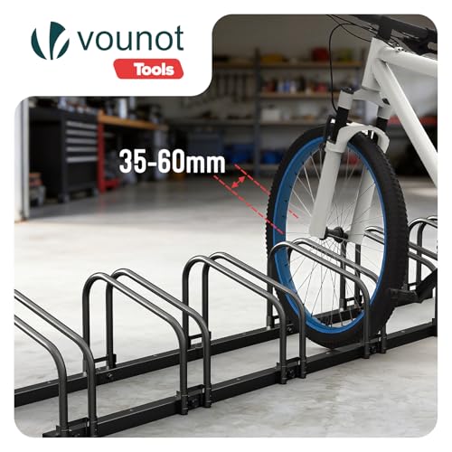 Image of VOUNOT 4 Bike Parking Stand, Parking, Bike Parking, Floor and Wall Mount, Indoor and Outdoor, Black