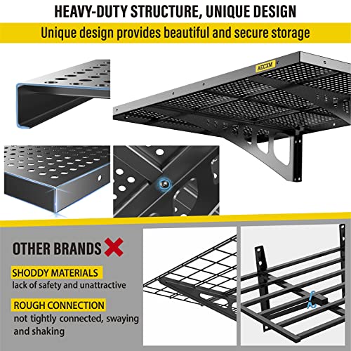Aecxm 2Pack-2X3Ft Garage Storage Wall Garage Shelves Garage Storage Rack Garage Shelves Heavy Duty Sturdy Wall Shelves (Black) #TOP2