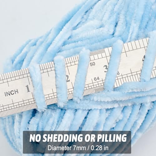 Image of Soft Velvet Chenille Yarn for Crocheting, Super Bulky Yarn for Blankets