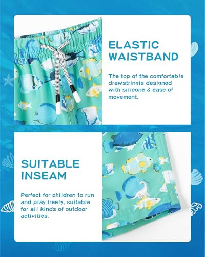 Image of SURF CUZ Boys Swim Trunks Toddler Swim Shorts UPF 50+ Bathing Suit for Boy Swimsuit Quick Dry Mesh Beach Boardshorts Swimwear