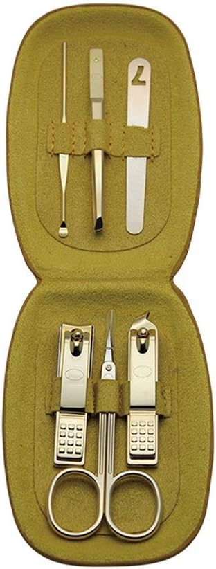 Manicure Set Household Nail Set, Movable Beauty Nail Knife Tool, Adult Face Care Tool, Golden Six Piece Nail Tool (Pink Box) Nail Clippers Pedicure Kit (Color : B)
