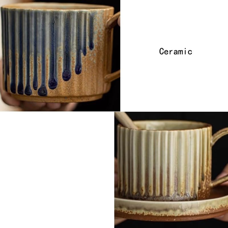 Retro Ceramic Coffee Cup Home Office Hotel Ear Hanging Mug Set