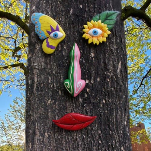 Décoration extérieur visage d'arbre en résine Lurrose étanche - 8