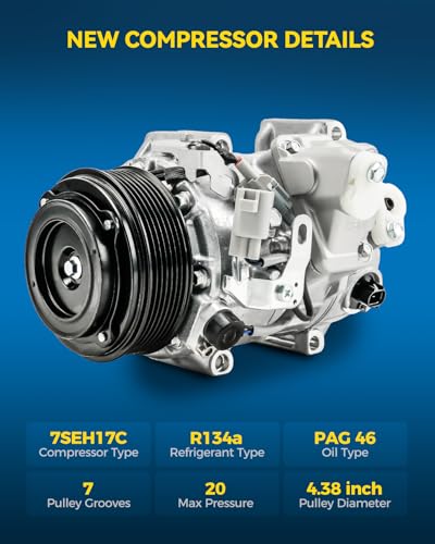 Image of PHILTOP 158366 NEW Air Conditioner AC Compressor with Clutch Compatible with Lexus ES350 2007-2013, Toyota Sienna 2007-2010, Venza 2010-2015 3.5L