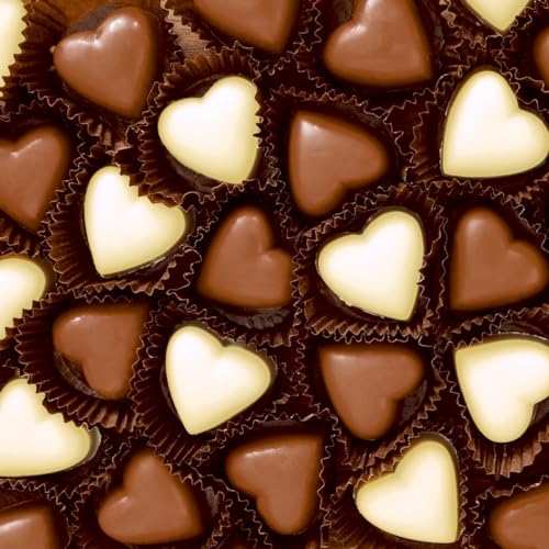 Lot de 20 serviettes en papier avec motif « Essen » en forme de cœurs au chocolat - Idéales également pour le découpage et la technique des serviettes -...