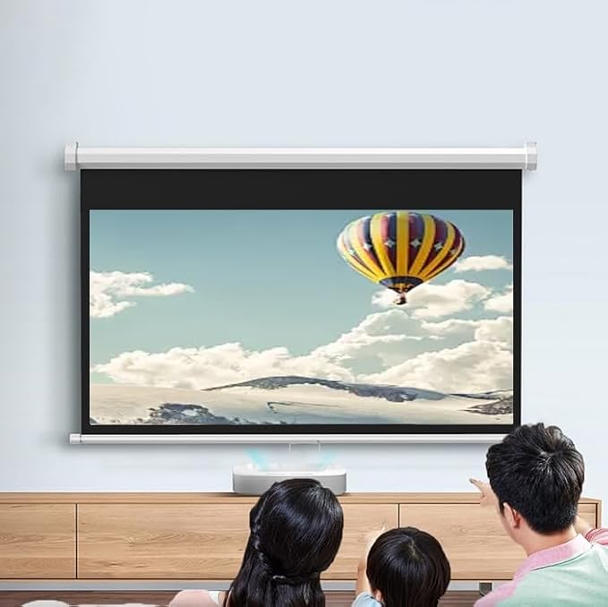 60in 72in Projector Screen AutoLocking Wall Mount Projector Movies