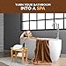 Bamboo Shower Bench - Small Wooden Shower Stool with Storage Shelf, Non-Slip Bathroom Seat, Spa Decor Bath Bench, Foot Rest Shaving Stool for Shower, Indoor Outdoor Use, Great Gift Idea (17