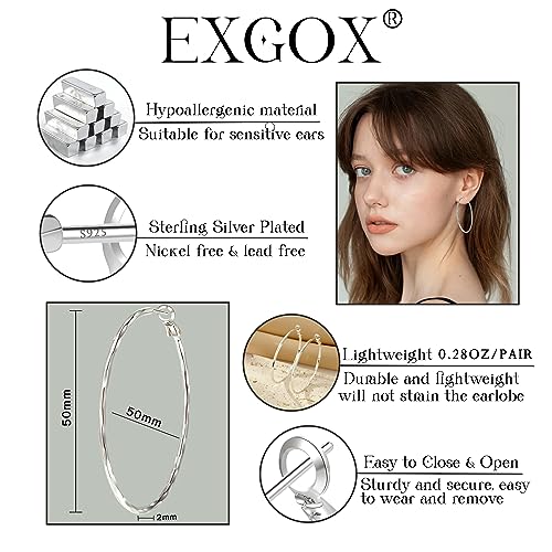 2MM Thin Gold Hoop Earrings Sterling Silver Post Hoop Earrings For Women Diamond-Cut Gold Hoops Earrings 14K Gold Plated Hoops Earrings Lightweight Hypoallergenic Oversize Gold Earrings For Women3