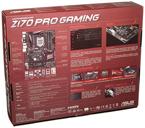 Image of Asus Z170 Pro Gaming - LGA1151 for 6th Generation Processor (DDR4 Upto 3400MHz, USB 3.1, Intel Z170 Chipset) Motherboard
